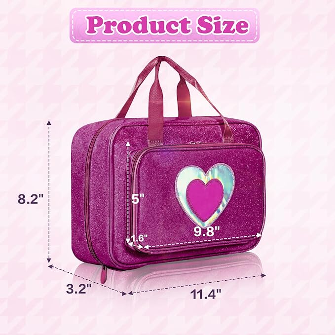 Carrying Case Compatible with Barbie Dolls 12-Inch, Storage Organizer with Handle Holds up to 6 Dolls,Multiple Pockets for Accessories,Storage Box, lavender,Bag Only (magenta)