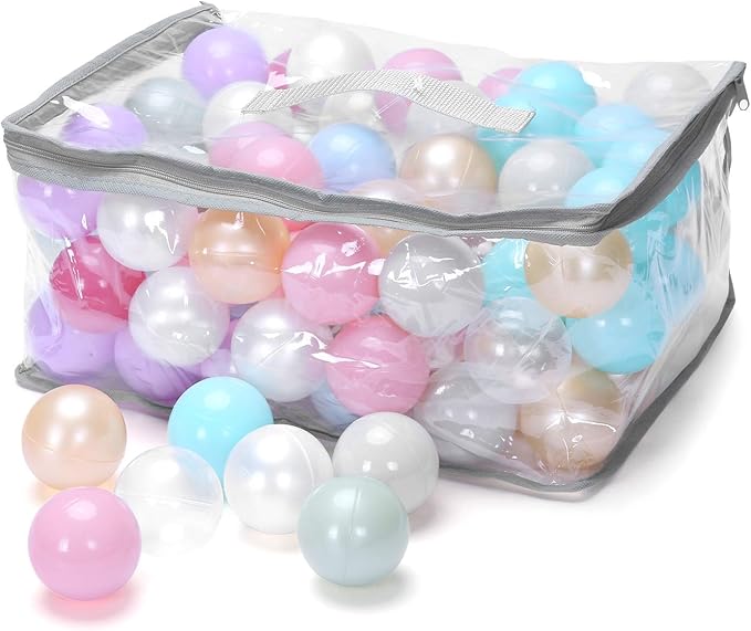 PlayMaty Colorful Pit Balls 2.1-inch Plastic Ocean Ball Crush Proof Stress Balls for Kids Pool Ball Playhouse Pit Accessories
