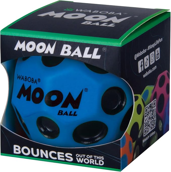 Waboba The Original Moon Ball - Hyper Bouncy Ball – Makes Pop Sound When Bounced - All Ages Extreme Bounce & Fun - Perfect for Active Play & Indoor or Outdoor Games