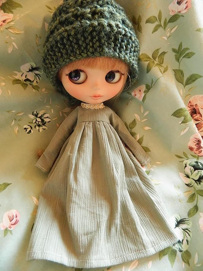 Doll Clothing Extra Long Robe for Blyth,Ob24,Licca,Azone BJD Doll Clothes Toys Accessories Gifts (Light Green) (Only Clothes)
