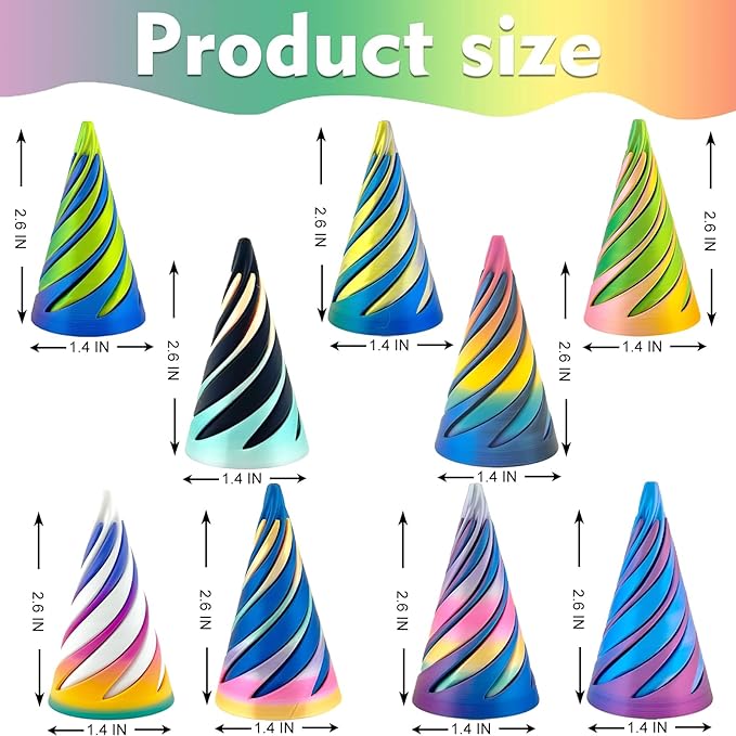 Valentines Day Gifts 9 Packs Impossible Cone,Impossible Cones passthrough Impossible Pyramid for Relaxing,Spiral Fidget Toy passthrough Impossible Cone,Birthday for Adults & Kids
