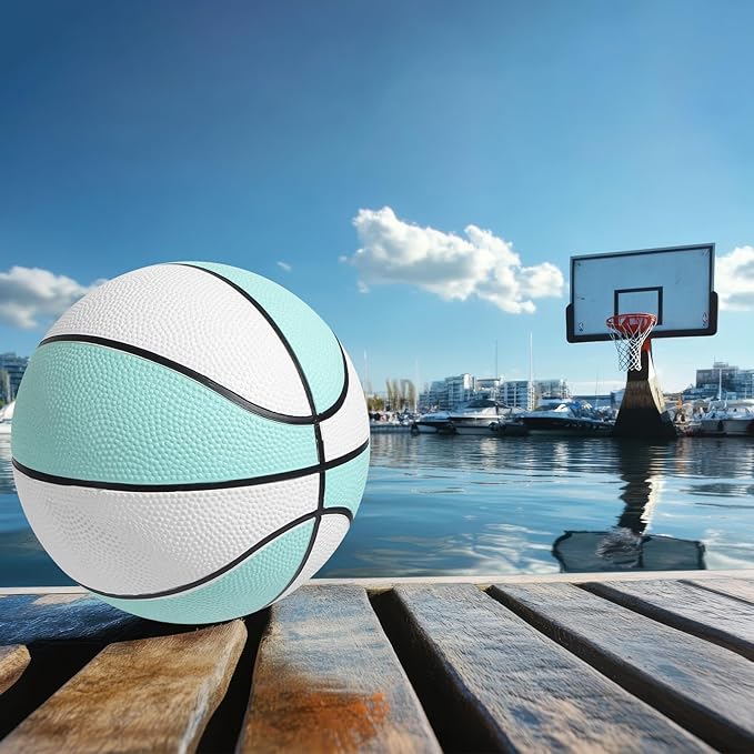 3 Pack Water Pool Basketball Aqua Blue Rubber Waterproof Water Basketball for Swimming Pool Ball Lake Hoop Games