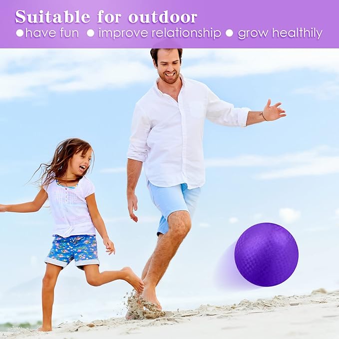 Yunsailing 24 Pack Dodgeballs Bulk 6 Inch Operation Christmas Playground Balls Rubber Bouncy Inflatable Kickball with Pump for Kids Adult Outdoor Handball Game Christian Donation Gift (Dark Purple)