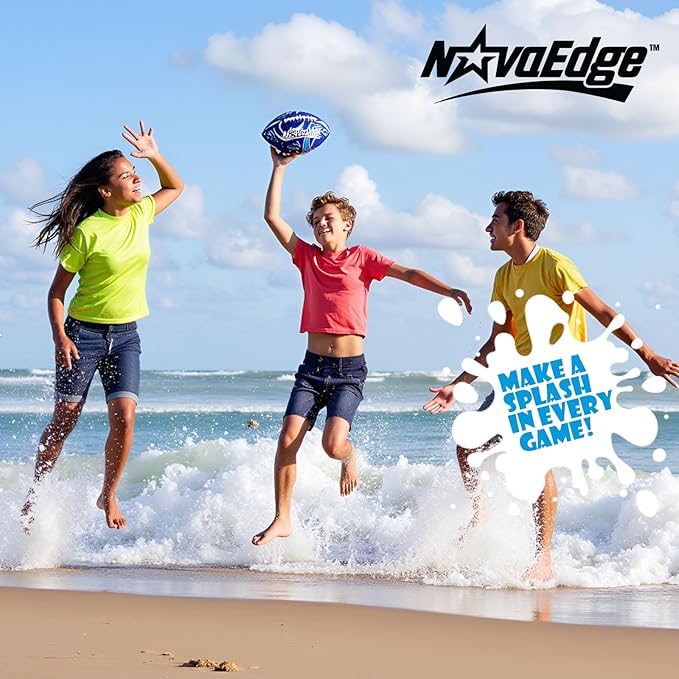 Hydro Water Football - 10.4-Inch Neoprene Pool Football for All Ages | for Water Play in Pool, Lake & Beach | Secure-Grip with Real Laces | Includes Pump | Choose 1 or 2 Ball Pack