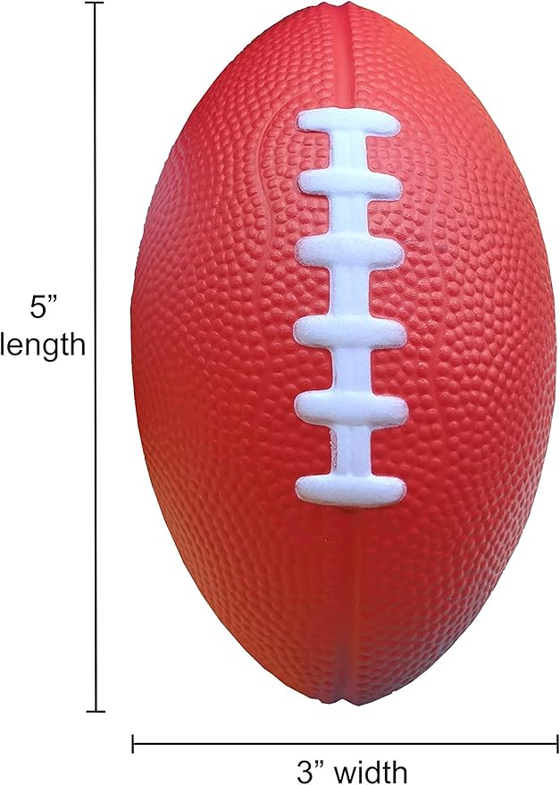 3 Pack of Mini Foam Footballs for Kids - Small, Tiny Football 4.75" in Length - Little Toy Football