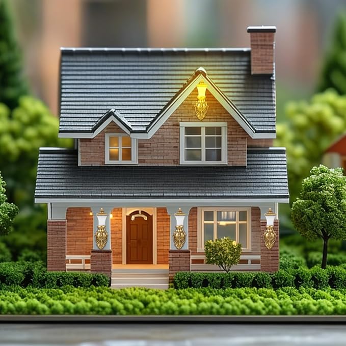 DOITOOL 4Pcs Dollhouse Wall Light Mini Vintage Dollhouse Wall Sconce Lights Decorative Miniature Lamps for DIY Micro Landscape Sand Table Ornaments - Golden