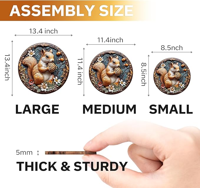 Jigfoxy Wooden Puzzles for Adults, Squirrel Wood Puzzles Adult, Unique Animal-Shaped Wooden Jigsaw Puzzles for Adults, Christmas Thanksgiving Gifts for Family and Friends (S-8.5 * 8.5in-100pcs)