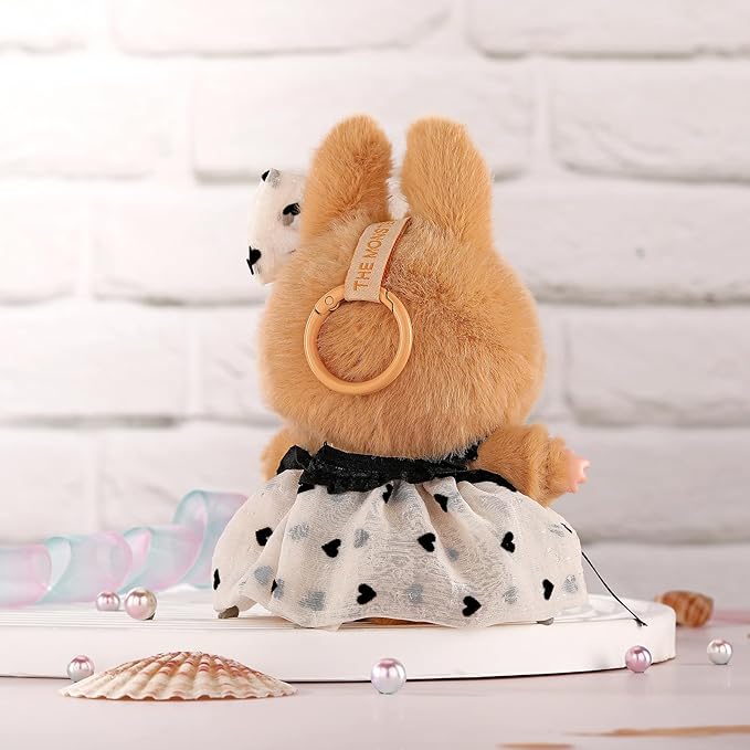 Doll Clothes for Labubu 17cm Have a Seat & Exciting Macaron & Big into Energy Series Dolls, Adorable Chic Dress Set for 17cm Dolls Accessories (Camellia Skirt + Hairband)