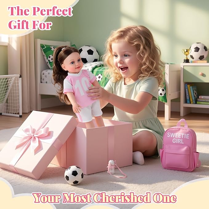 BABESIDE American Realistic Baby Doll Girl, 16 Inch Pretend Play Dolls Set, Real Life Baby Dolls Complete with Clothes and Toy Accessories for Kids Age 3+