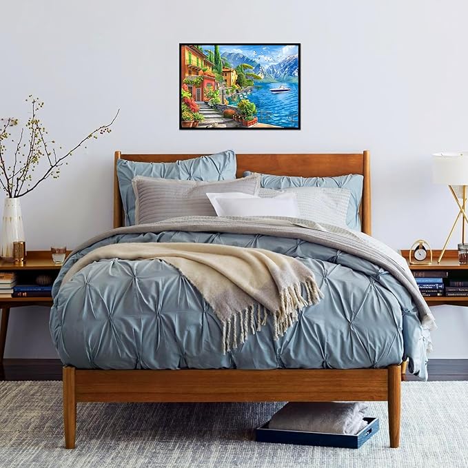CHengQiSM 1000 Piece Puzzle for Adults, Seaside Resort Puzzles for Adults 1000 Pieces, Seashore City Jigsaw Puzzle for Adults Teens Seniors, Premium Thick Cardboard, Finished Size 27.6 x 19.7 inches