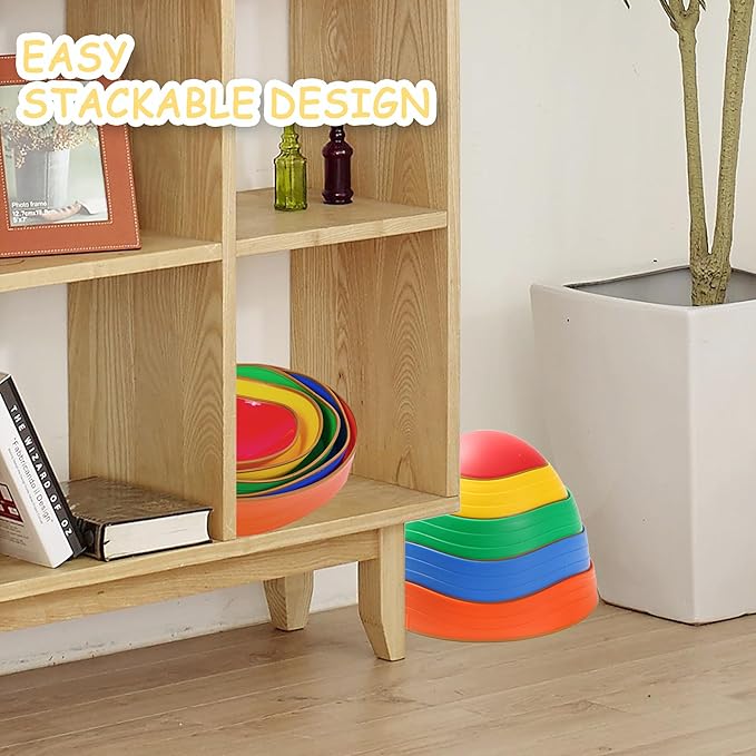 Balance Stepping Stones for Kids 5pcs Non-Slip River Stones Obstacle Course Play Indoor and Outdoor Coordination Game Sensory Toys Toddler Ages 3 4 5 6 7 8+