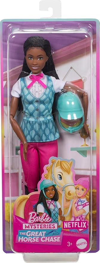 Barbie “Brooklyn” Doll & Accessories from Barbie Mysteries: The Great Horse Chase, Includes Fashion Doll, Removable Riding Outfit & Helmet