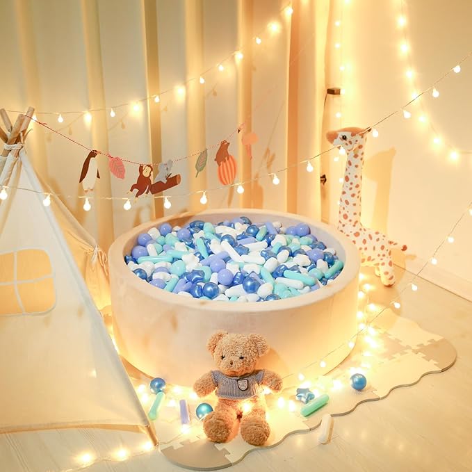 STARBOLO 150 200 500Pcs Ball Pit Balls Stars Hearts Strips, Blue Balls for Ball Pits, Children's Pool Water Toys for Baby Pool, Play Toy Balls for Kids Toddler Birthday Party Decoration