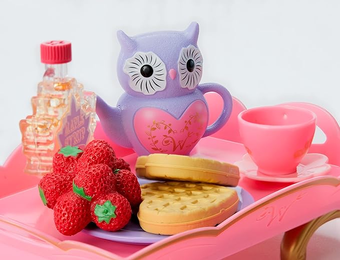 American Girl WellieWishers 14.5-inch Doll Breakfast in Bed Tray Playset with Tea Set and Breakfast Food, For Ages 4+