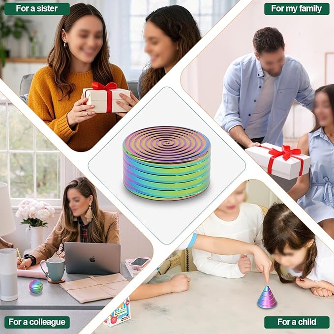 Kinetic Spinning Desk Toys, Fidgets for Anxiety and Stress for Adult Teen Cool-Stuff, Party Gifts for Christmas & Halloween (Circular)