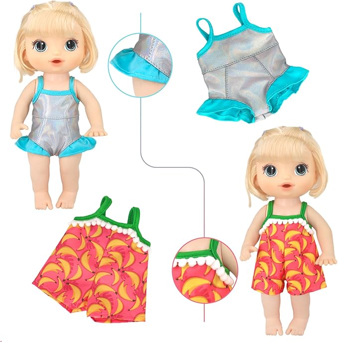 UNICORN ELEMENT 9 Sets Alive Baby Doll Clothes for 10-12 Inch Girl Dolls,12 Inch Baby Doll Clothing Dress Outfits Accessories Set,Best Gift for Kids