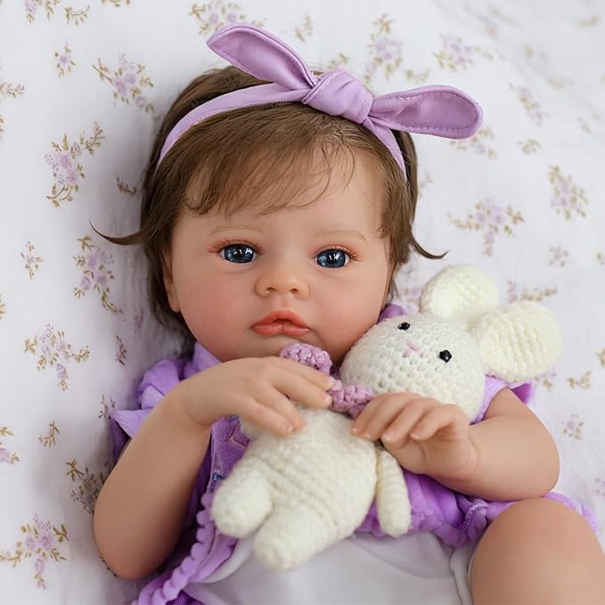 SCOM Realistic Reborn Baby Dolls-20 inch Lifelike Baby Doll Girl with Soft Weighted Body, Reallife Reborn baby Girls With Baby Accessories & Gift Box, Suitable Toy for Age 3+ Kids,Birthday/Easter Gift