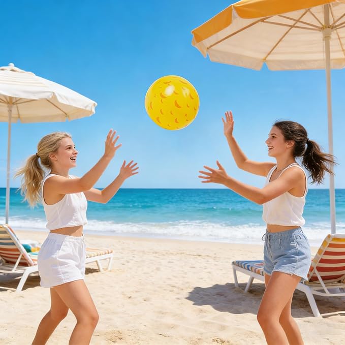12 Pack Beach Ball Set, Reusable Colorful Inflatable Ball with Vacuum Storage Bag for Pool Party, Beach Games