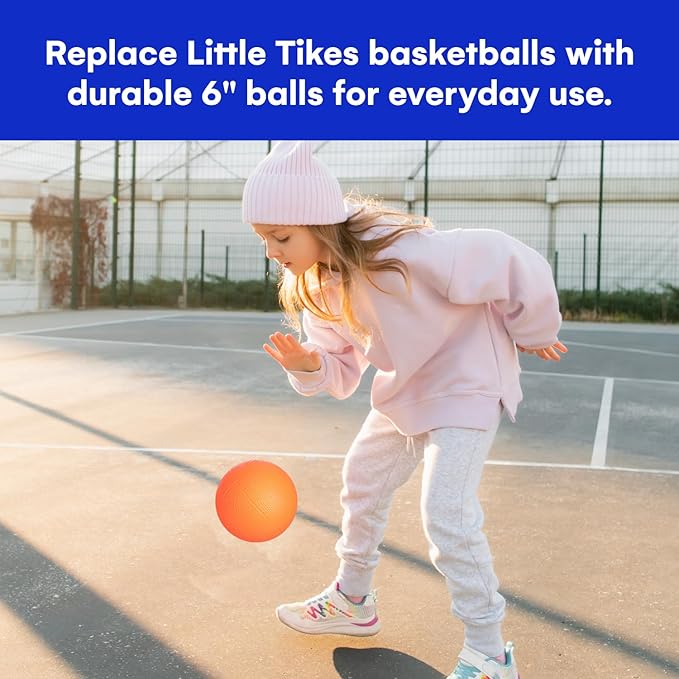 Botabee - Set of 2 Kids Basketball - 6 Inch Mini Rubber Ball for Little Tikes - Toddler Balls for Indoor/Outdoor Play - Ideal Gift Toy for Boys - Lightweight and Soft Replacement Toys (Orange)