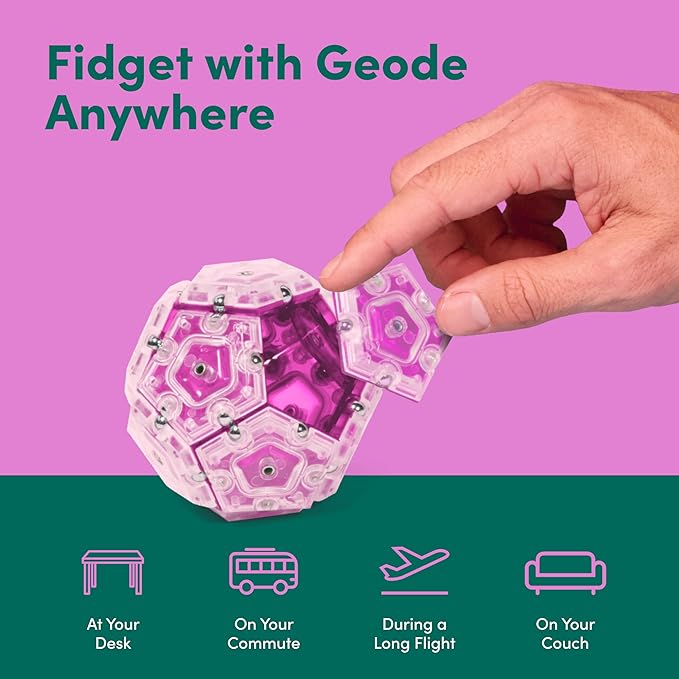 Speks Geode Magnetic Fidget Toy | Sensory Desk Toy for Adults & Teens 14+ | Stress Relief Gift | Sphere, Rose
