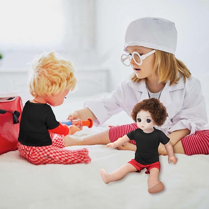 8 Pcs 18 Inch Boy Doll T Shirt Clothes Sublimation 18’’ Dolls Outfits Accessories Classical Tee Shirts Fit 18 Inches Doll for Doll Decoration DIY Pretend Play
