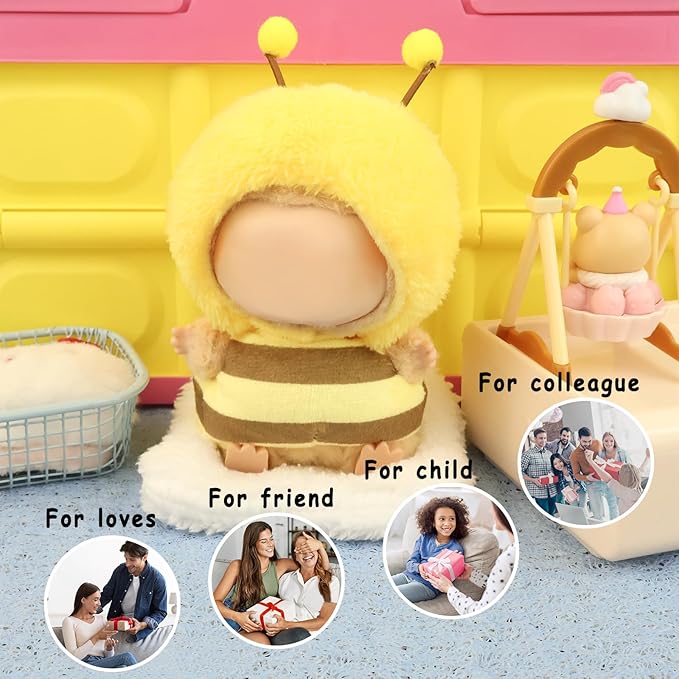 Clothes for labubu17cm Accessories Suit Cute Clothes for Doll Dress up Animal Style Outfits (NO Doll)(Bee)