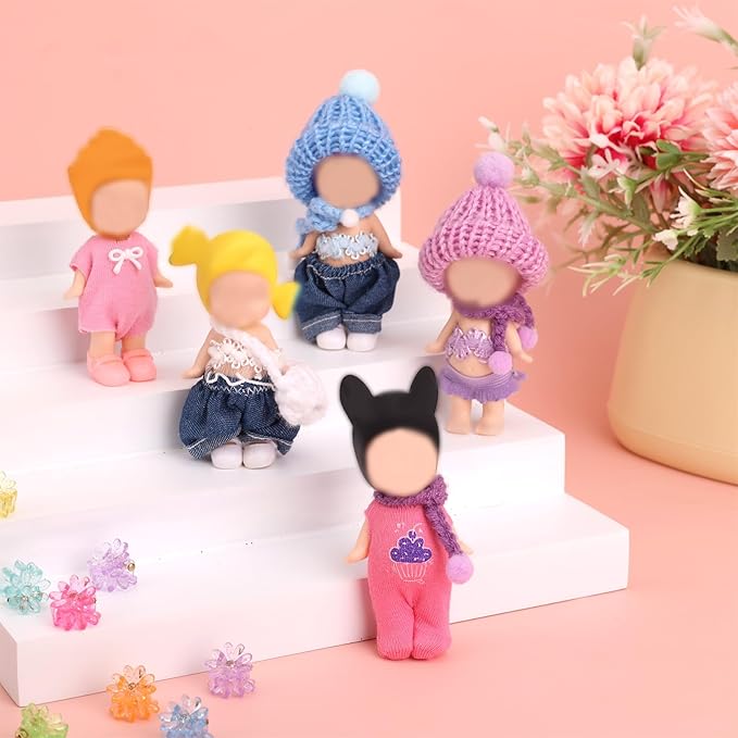 6 Sets Doll Clothes for 7.62cm/3 Inches, Adorable Mini Clothes Set Funny Doll Outfits Costume Accessories Suitable for Dressing and Displaying