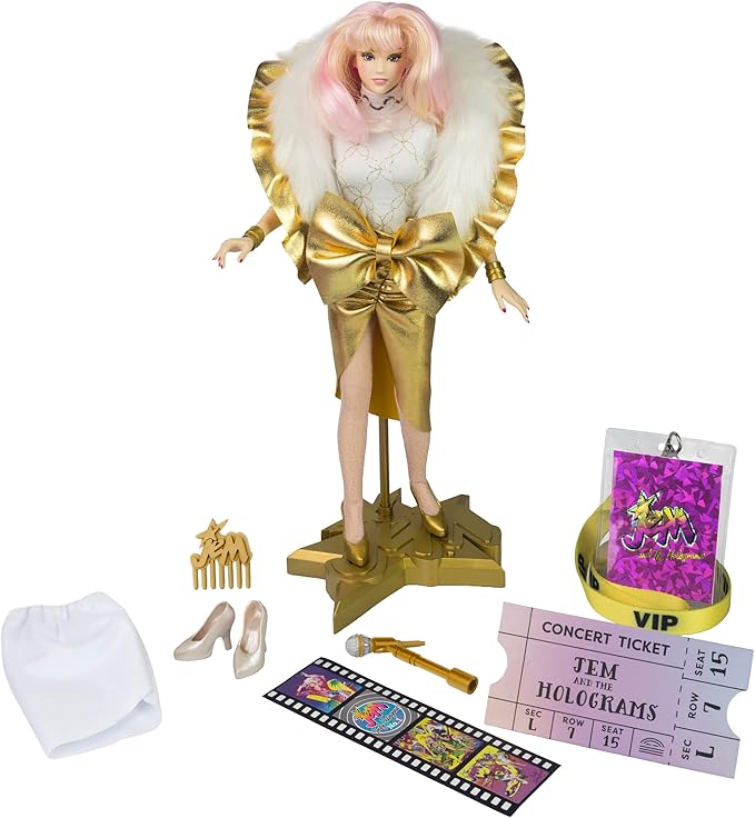 The Loyal Subjects JEM and The Holograms 12-inch Fashion Doll Glitter and Gold Edition