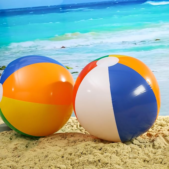FUTUREPLUSX 2PCS Large Beach Balls, 42Inche Inflatable Pool Balls Toys for Summer Pool Beach Party