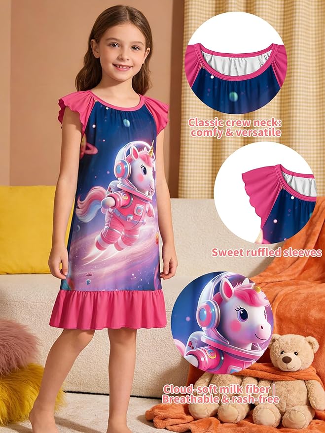LQSZ Doll and Girl Matching Nightgown Outfit Pajamas Nightie Nightgown for Girls and Dolls Clothes