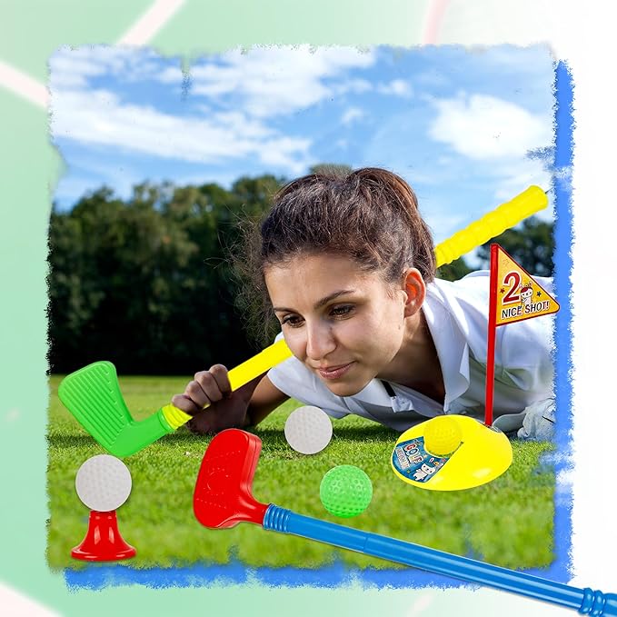 20 Pcs Kids Plastic Mini Golf Plastic Golf Clubs Toddler Golf Set for Toddlers Outdoor Indoor Educational Golf Birthday Christmas Party Gifts, 3 Colors
