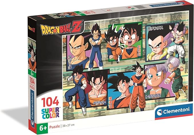 Clementoni - 25032 104 Pieces Supercolor Children's Puzzle for Children 6+ Years, Illustration with Characters from Dragonball Z Carton, Gift Idea, Made in Italy, 38 x 27 cm, 25032