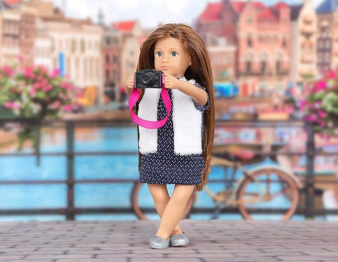 Lori – 6-Inch Mini Travel Doll with Accessories – Clothes, Shoes & Camera– 3+ Years– Rosalie