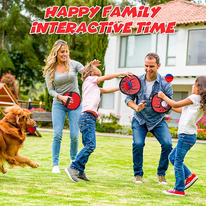 pamexin Toss and Catch Ball Game Set, Outdoor Games for Kids 3 4 5 6 7 8 9 10 11 12 Years Old Boys Girls, Outdoor Yard Games Beach Toys Pool Toys Sports & Outdoors Birthday Gifts (4 Paddles)