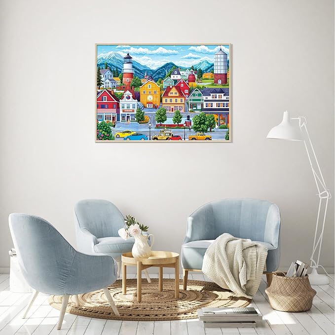 Jigsaw Puzzles for Adults 1000 Piece Puzzle for Adults 1000 Pieces Puzzle 1000 Pieces-Comfortable Small Town Living