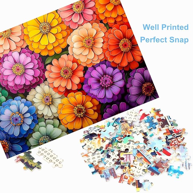 500 Piece Puzzles for Adults Colorful Flowers 20.5 x 15 Inch 500 Piece Jigsaw Puzzles for Adults Puzzles 500 Pieces for Adults Educational Challenge Puzzle