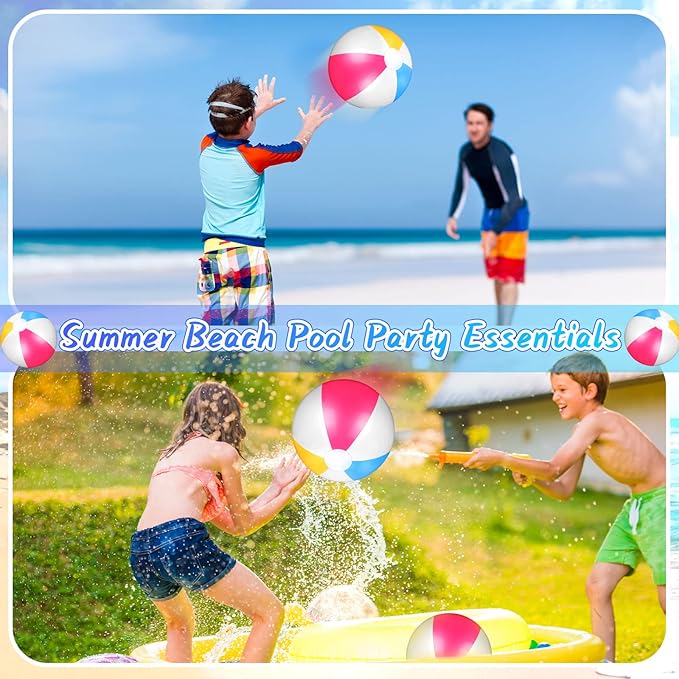 Tatuo Beach Balls 3 Pcs 12 Inch Inflatable Ball Beach Ball Swimming Pool Ball Enjoyable Pool Float Balls for Outdoor Activity Birthday Summer Party Favors Water Toys (Simple Style)