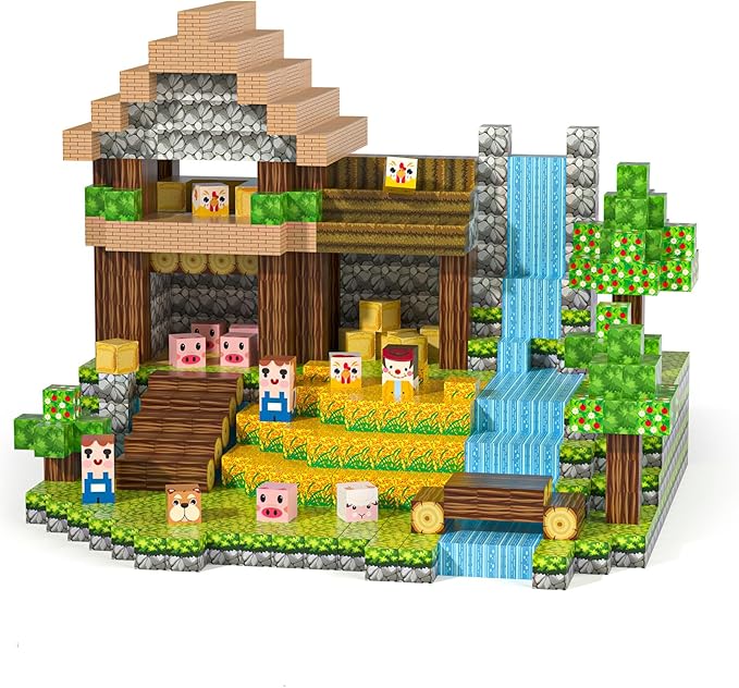 Magnetic Blocks, Magnetic Building Blocks 100pcs Gryxpox-STEM Toys for Kids Ages 3+, Magnet Tiles with Forest Animals Blocks Set, Educational Sensory Toys for Toddlers, Boys & Girls–Creative Game Gift