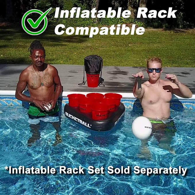 BucketBall - Rainbow Edition - Combo Pack - Ultimate Beach, Pool, Yard, Camping, Tailgate, BBQ, Lawn, Wedding, Events, Water, Indoor, Outdoor Game Toy for Adults, Boys, Girls, Teens, Family