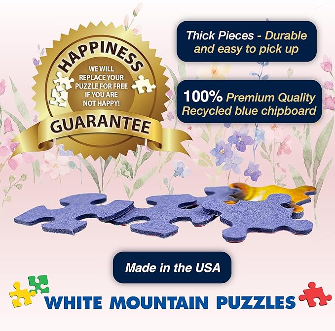 White Mountain 1000 Piece Jigsaw Puzzle Scenic Summer Camping Puzzles with Large Pieces for Adults and Family 24"x30" - Camper