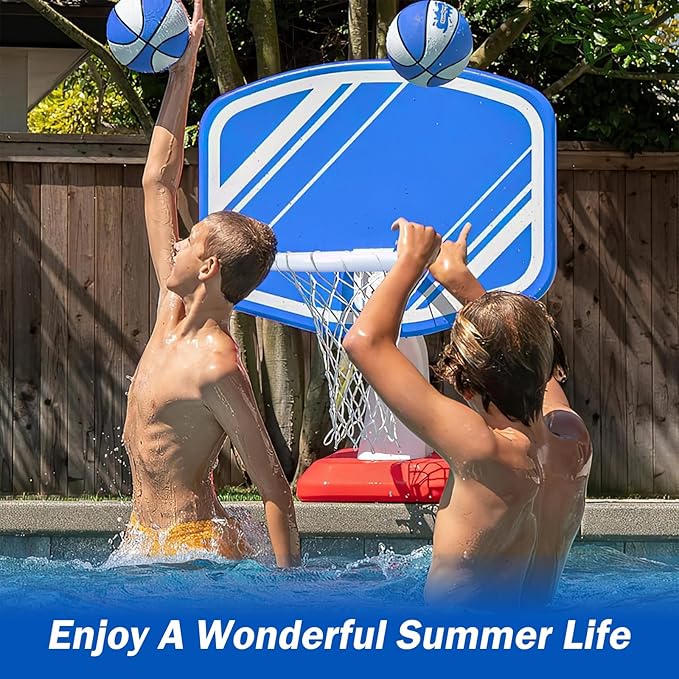 Pool Basketball Rim Replacement for Poolmaster Splashback, Pool Basketball Hoop Rebounder Game Outdoor, PVC Replacement Basketball Backboard White Ring for Poolside