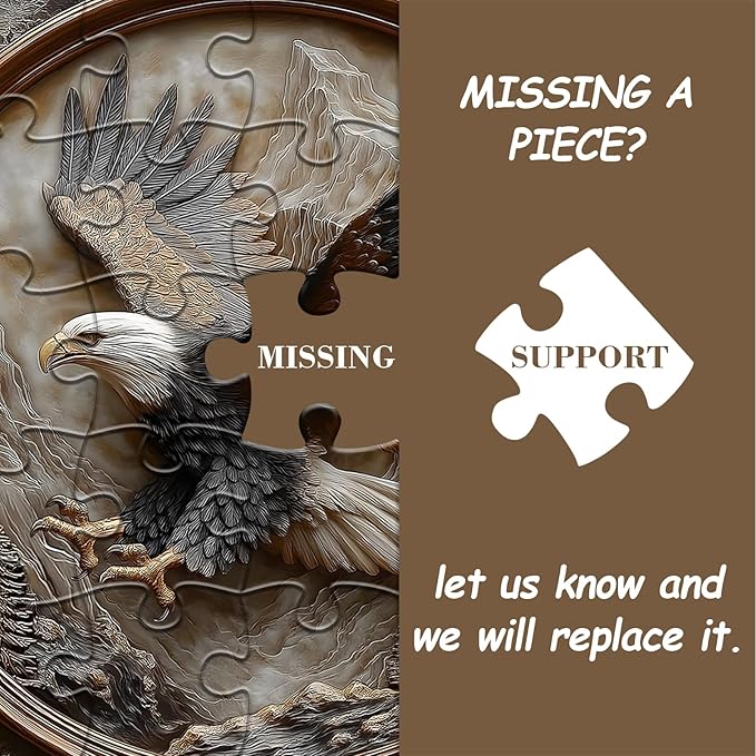 The Carved Eagle Puzzles for Adults 1000 Pieces, Mountain Forest Jigsaw Puzzles, Unique Bald Eagle Animal Puzzles, Hard Impossible Challenging Puzzles for Adults
