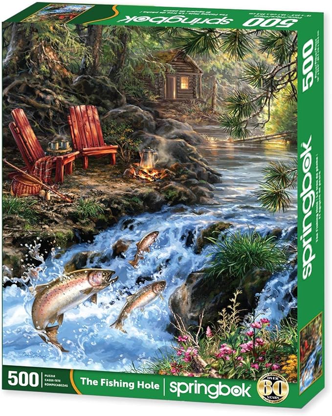 Springbok's 500 Piece Jigsaw Puzzle The Fishing Hole - Made in USA