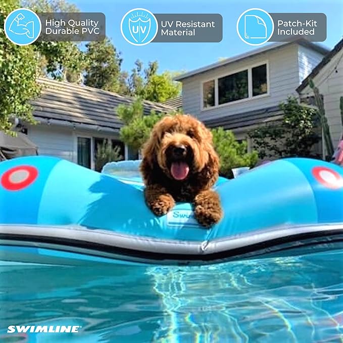 SWIMLINE Inflatable Swimming Pool Float Lounger Raft Mattress, Fun Mat, Classic Convertible, Blue