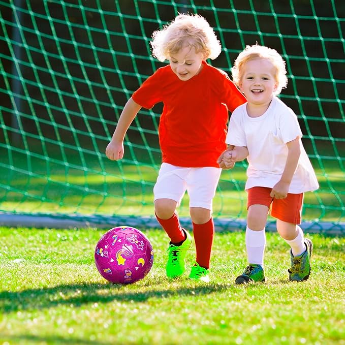 ZOOJOY Size 3 Soccer Ball Girls, Kids Pink Unicorn Soccer Ball, Gift for Toddlers with Pump, Outdoor/Indoor Play Toys for Baby Girls Boys Ages 2 3 4 5 6 7 8