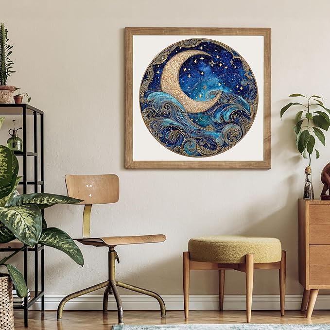 1000 Piece Puzzle for Adults - Waves Stars and Moon Jigsaw Puzzles - Impossible Hard Difficult Challenging Jigsaw Puzzle -Brain Teaser Adult Puzzles - Christmas Birthday Gifts for Women/Men