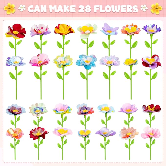 Toyly DIY Fabric Flower Bouquets Toys Accessories - Flowers Market Toy Fittings - Arts & Crafts Toy Parts