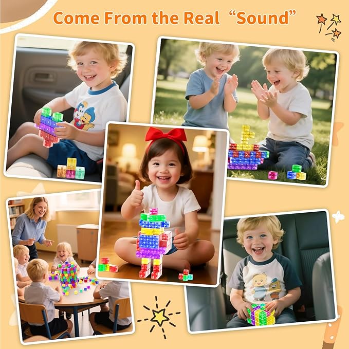 Transparent Magnetic Blocks for Kids Ages 4-8,40PCS Mini Play Magnet Building Shapes Set,Montessori Magnetic Cubes for Toddlers 1-3,Preschool STEM Educational Sensory Magnet Toys for Kids 3-5