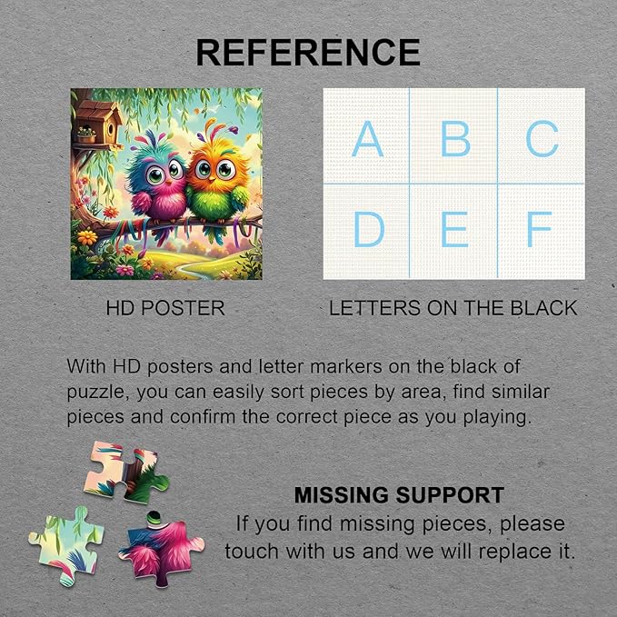 Funny Bird Puzzles for Adults 1000 Pieces Nature, Colorful Chick Flower Garden Art Jigsaw Puzzles, Cute Wildlife Aesthetic Impossible Hard Difficult Puzzle