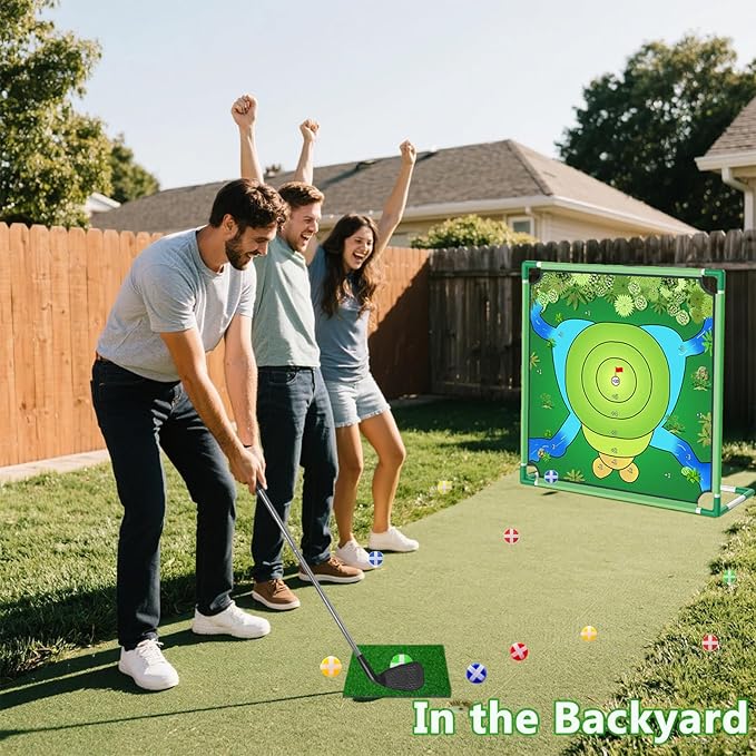 Golf Chipping Game Accessories – Replacement Clubs and Balls for Portable Yard Golf Game, Indoor & Outdoor Practice, Backyard, Beach, Office, Family Fun, Golf Gifts for Adults